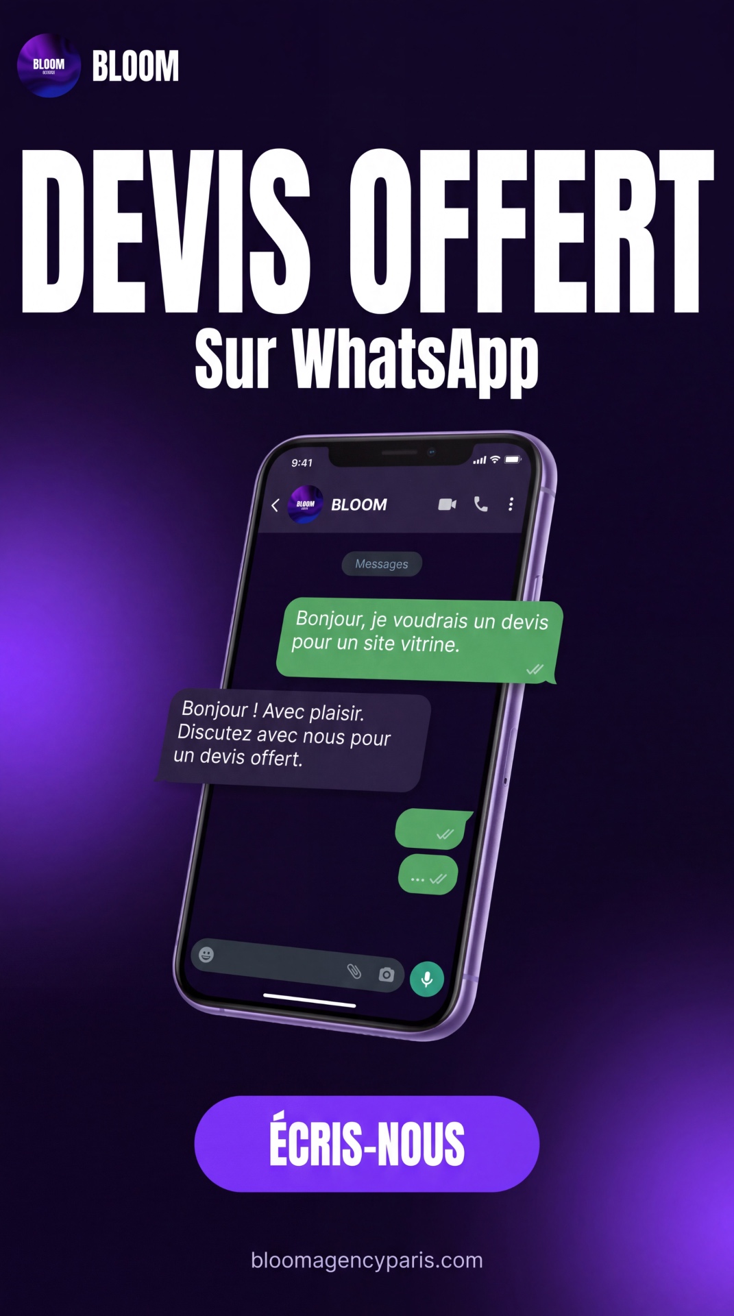 Devis offert sur WhatsApp